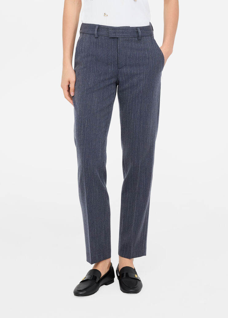 Pinstripe flannel trousers blue pinstripe Liu Jo - medium Pinstripe flannel trousers blue pinstripe Liu Jo - medium