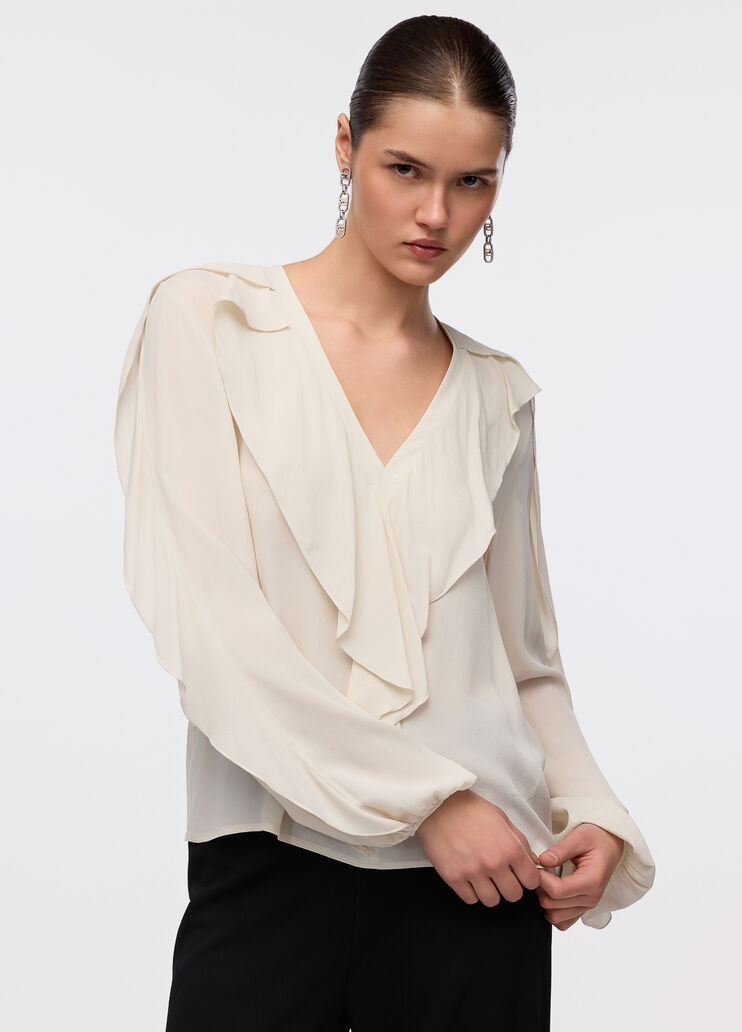 Bluse aus Crêpe de Chine Weiß Liu Jo - medium