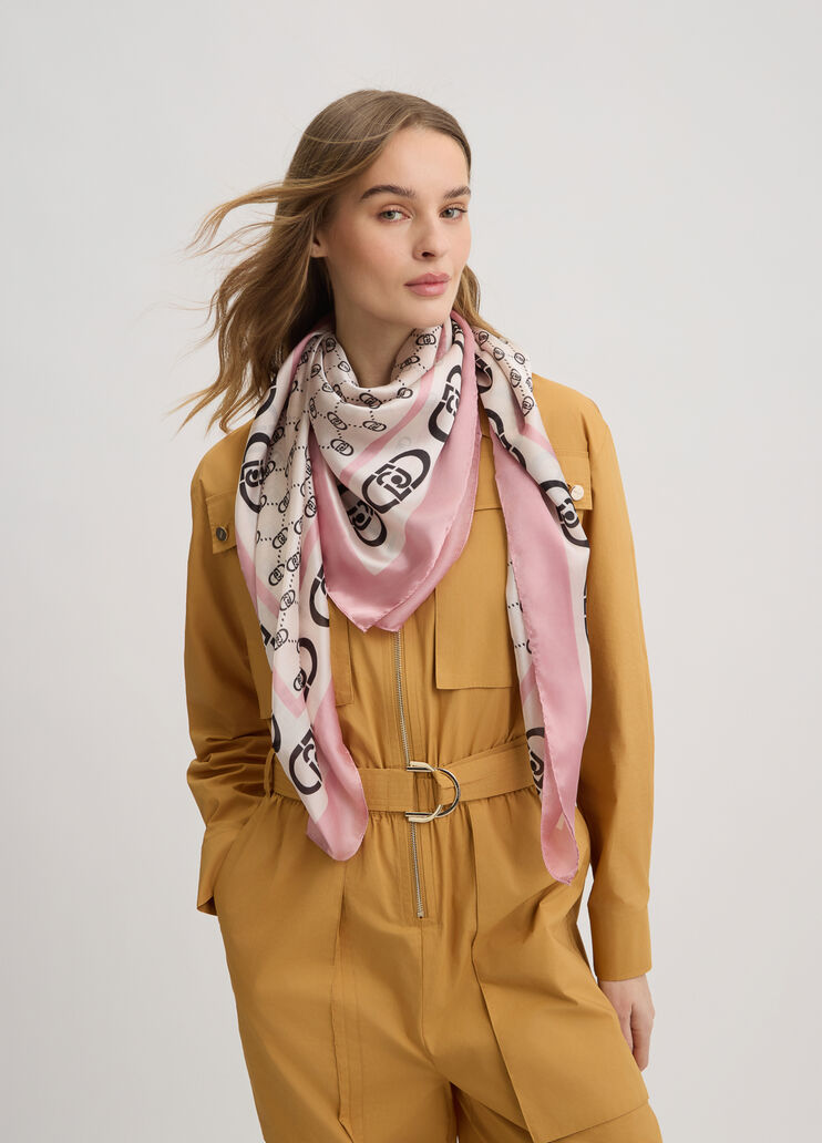 Pink scarf with logo pink Liu Jo - medium Pink scarf with logo pink Liu Jo - medium