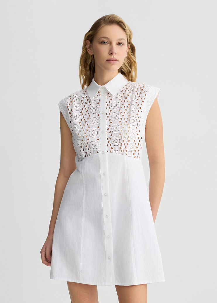 Broderie anglaise shirt dress white Liu Jo - large image number 0 Broderie anglaise shirt dress white Liu Jo - large image number 0