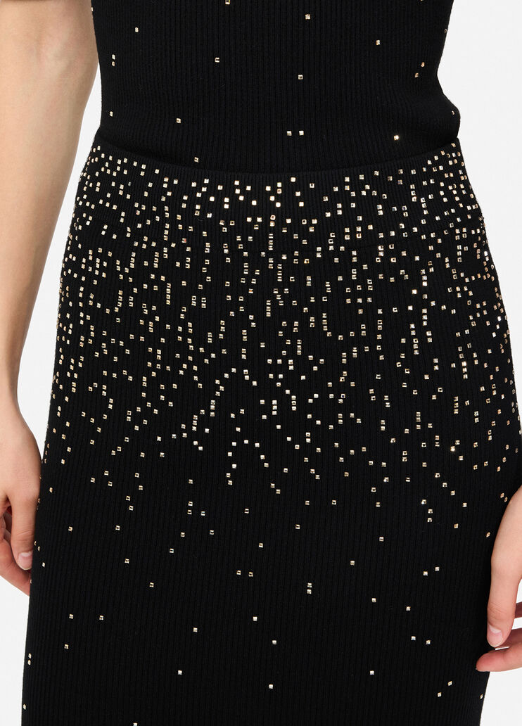 Knit midiskirt with studs black Liu Jo - large image number 2
