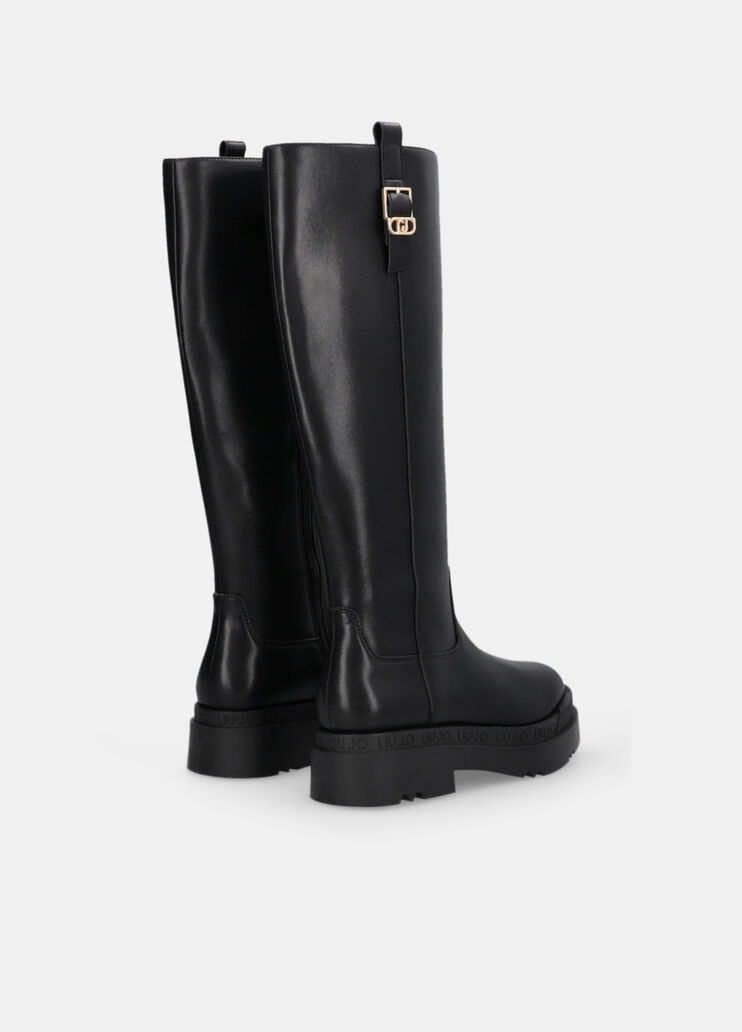 Knee-high leather boots black Liu Jo - large image number 3 Knee-high leather boots black Liu Jo - large image number 3