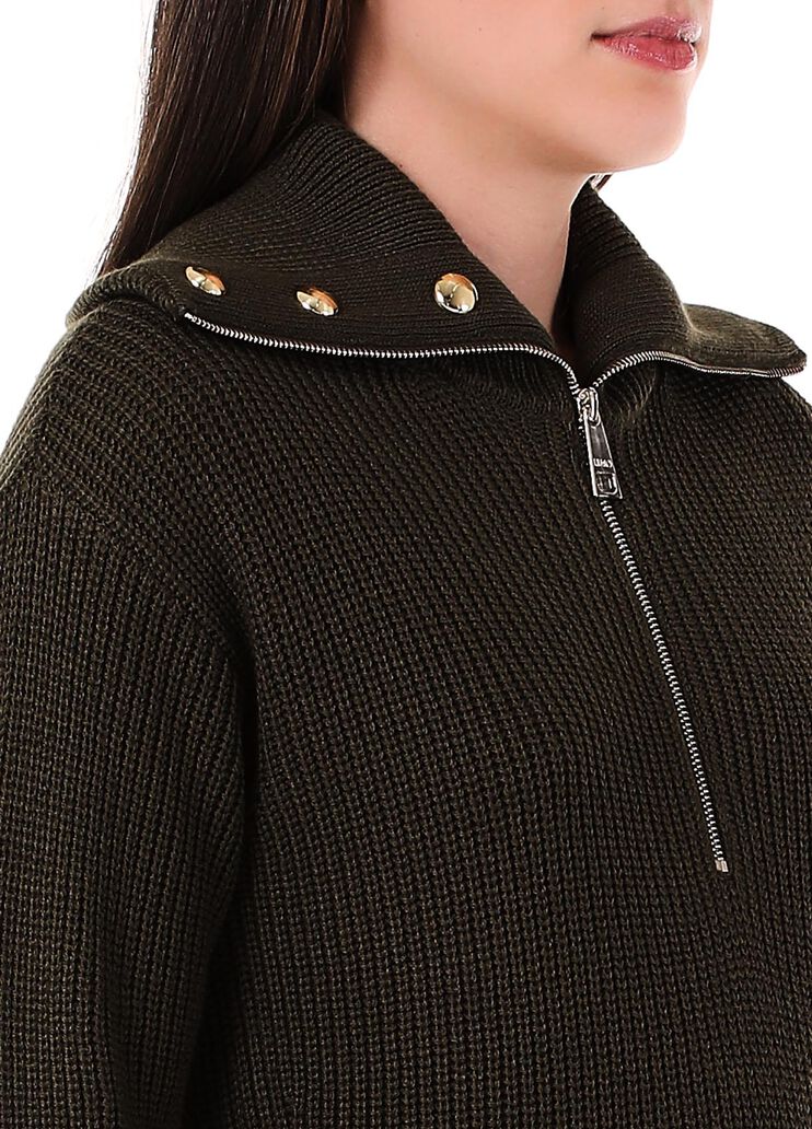 Maglia con bottoni gioiello verdone Liu Jo - large image number 2 Maglia con bottoni gioiello verdone Liu Jo - large image number 2