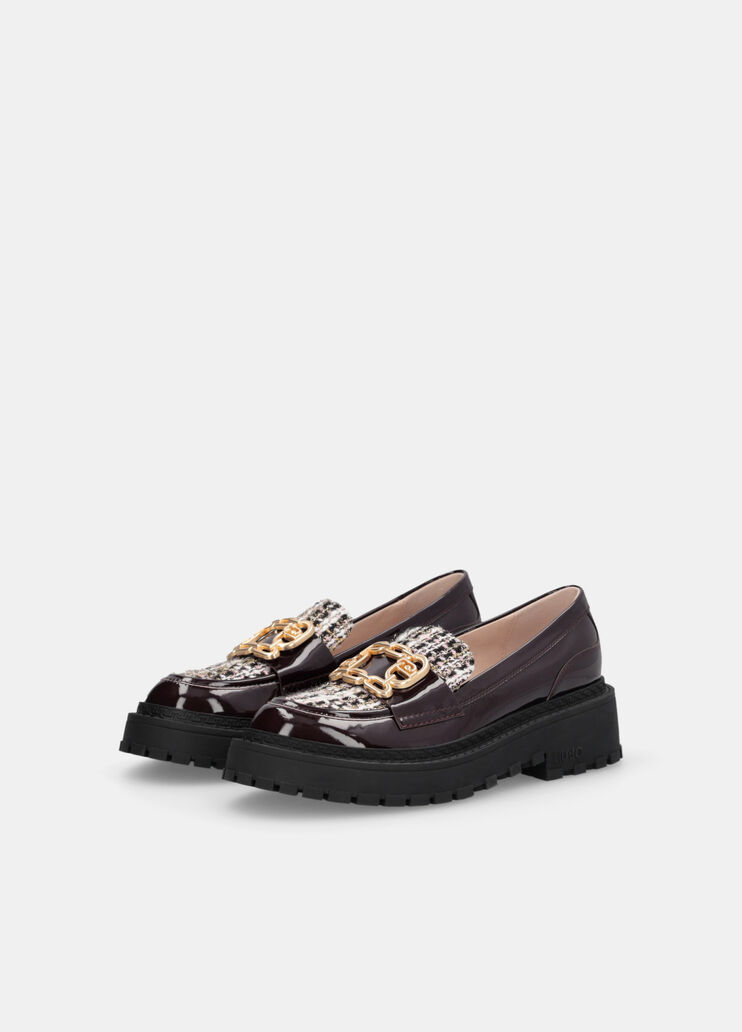 Loafer mit Bouclé-Einsatz Amarone-Rot Liu Jo - large image number 1 Loafer mit Bouclé-Einsatz Amarone-Rot Liu Jo - large image number 1