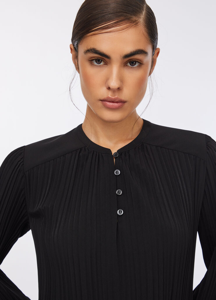 Robe courte en crêpe de chine noir Liu Jo - large image number 2