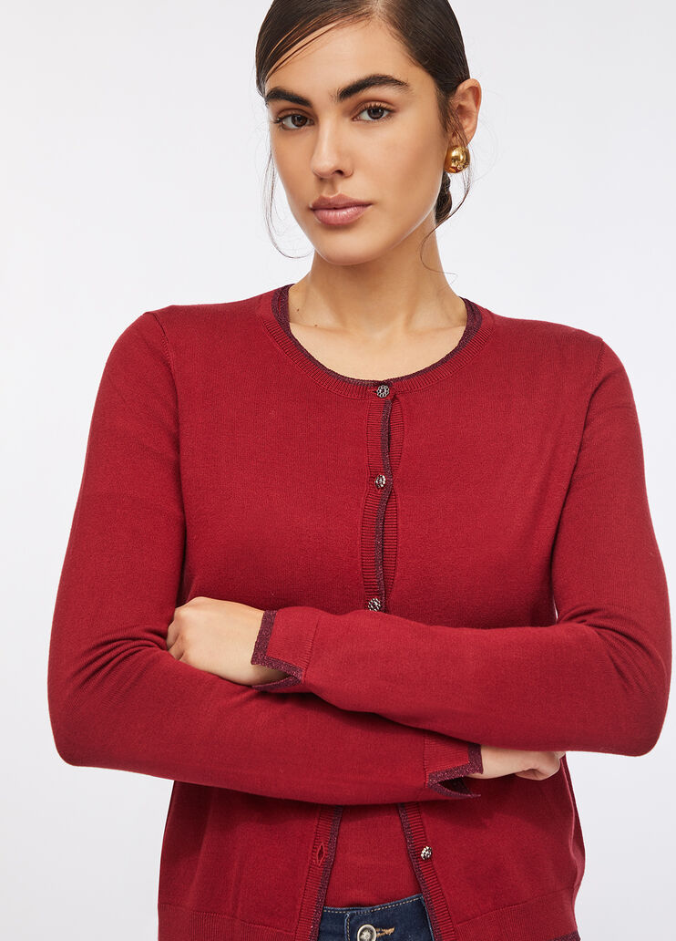 Cardigan mit Lurex®-Details Rot Liu Jo - large image number 3