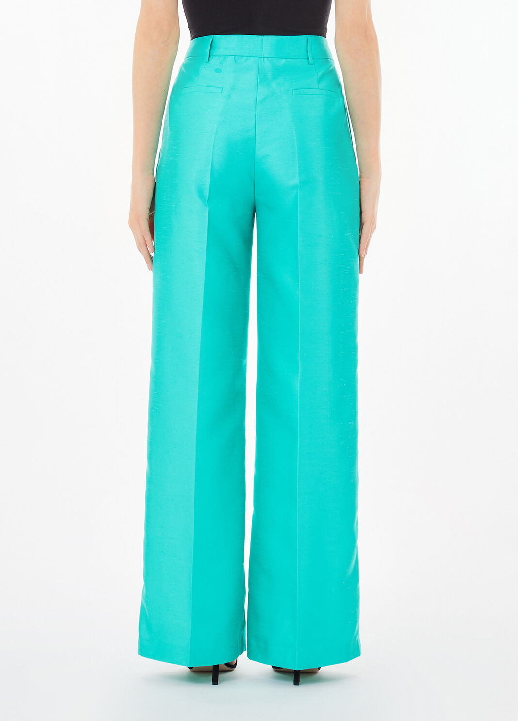 Pantalones largos en shantung verde esmeralda Liu Jo - large image number 1