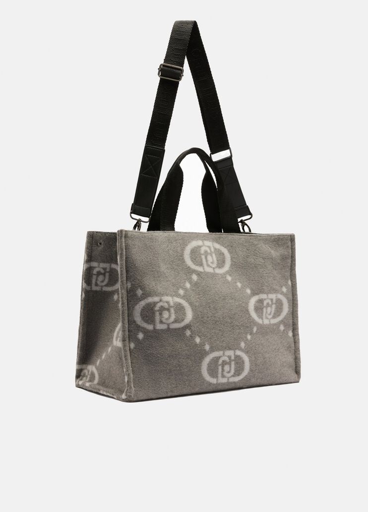 Large shopping bag with logo grey Liu Jo - large image number 3