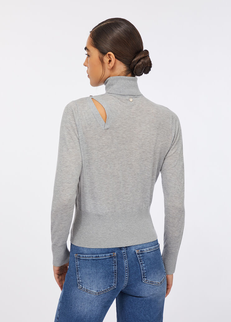 Rollkragenpullover aus Baumwolle und Cashmere Grau Liu Jo - large image number 1