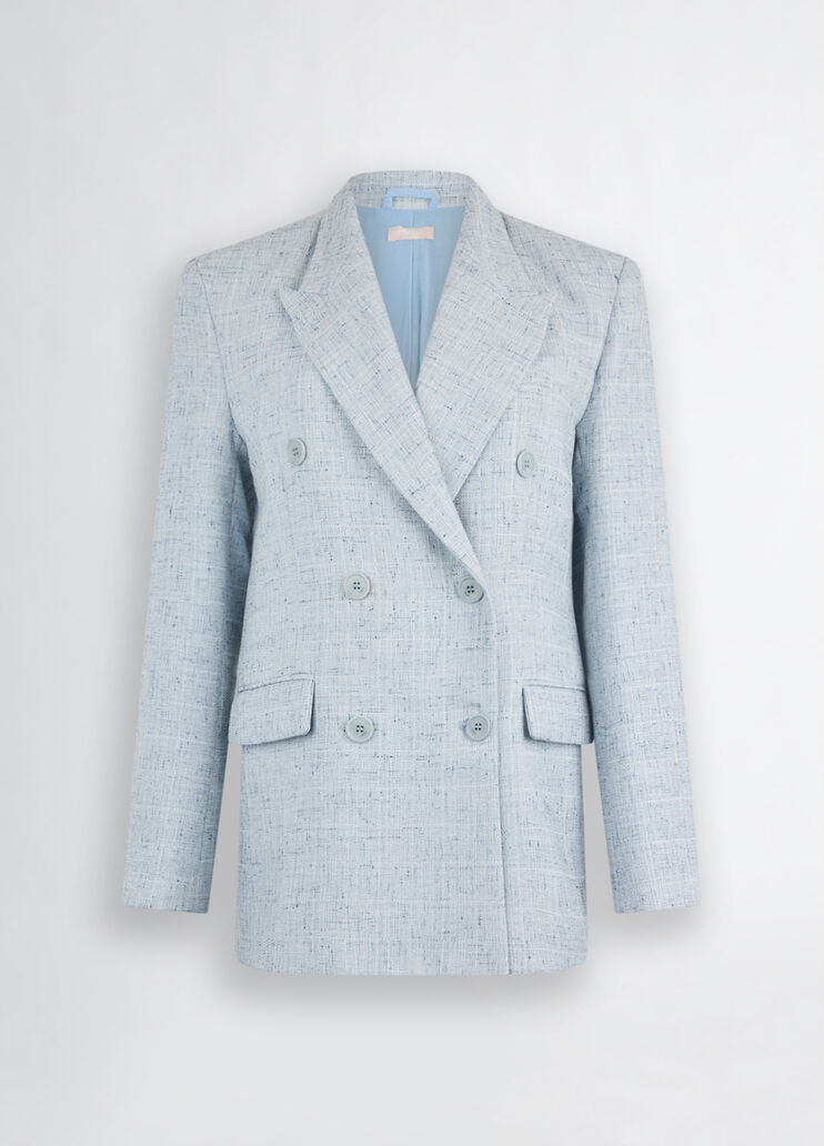 Double-breasted blazer light blue Liu Jo - large image number 6