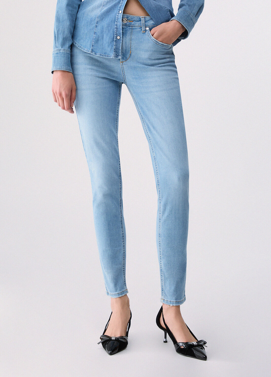 Jean skinny taille haute denim bleu Liu Jo - large image number 0