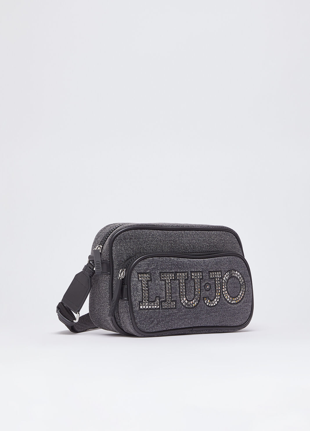 Medium crossbody bag with logo grey denim Liu Jo - large image number 2