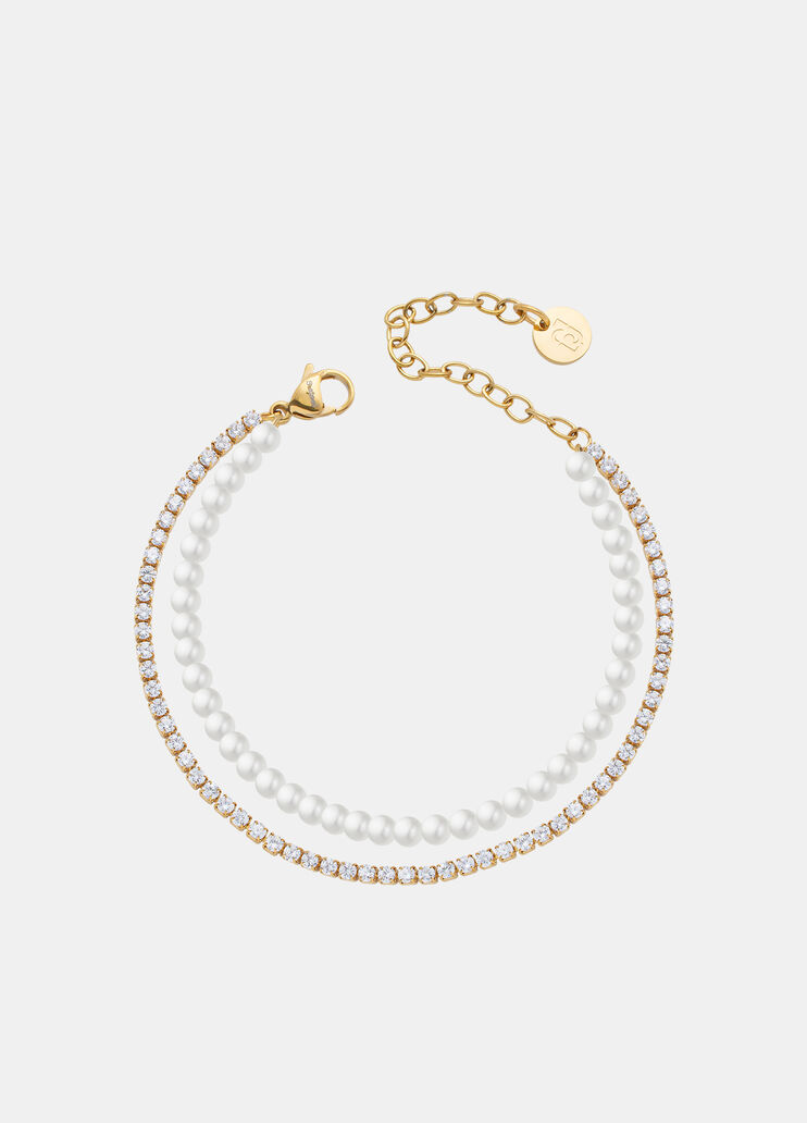 Bracelet with beads and diamantés gold Liu Jo - medium Bracelet with beads and diamantés gold Liu Jo - medium