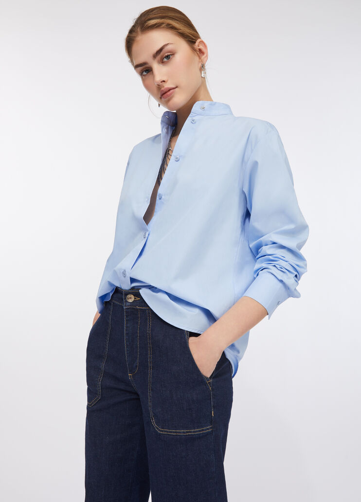 Shirt with bejewelled bow light blue Liu Jo - medium