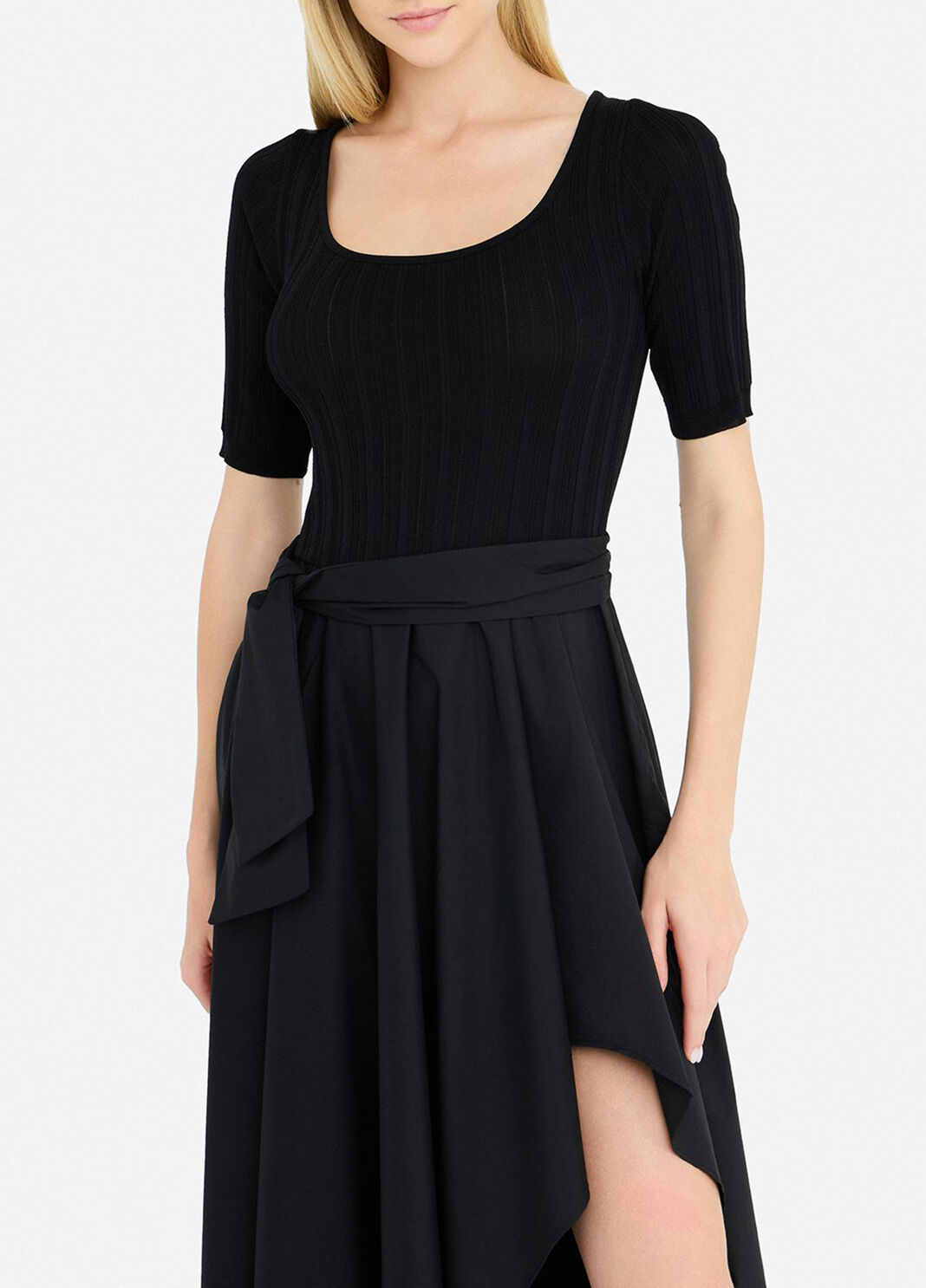 Langes Strickkleid mit Schleife Schwarz Liu Jo - large image number 2