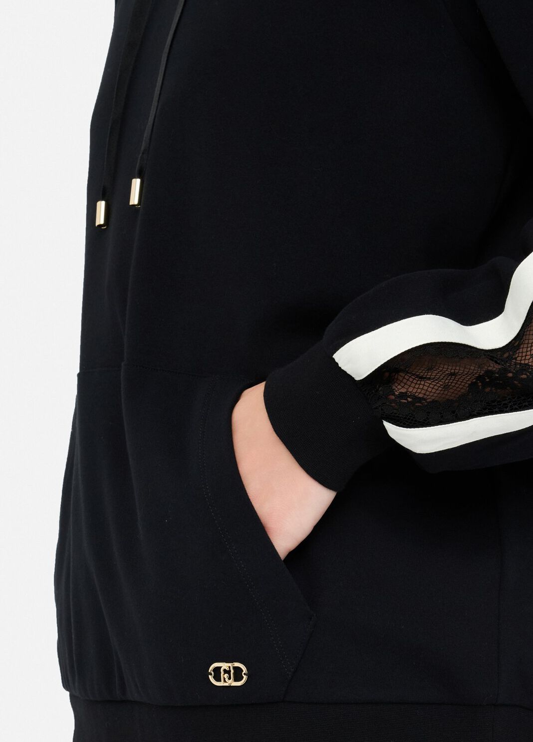 Sweatshirt aus Baumwolle mit Spitze Schwarz Liu Jo - large image number 2