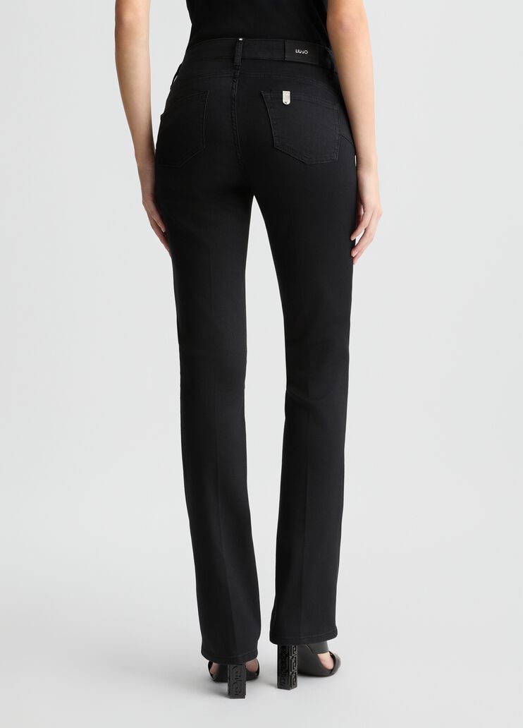 Black bootcut jeans with rhinestones black denim Liu Jo - large image number 1 Black bootcut jeans with rhinestones black denim Liu Jo - large image number 1