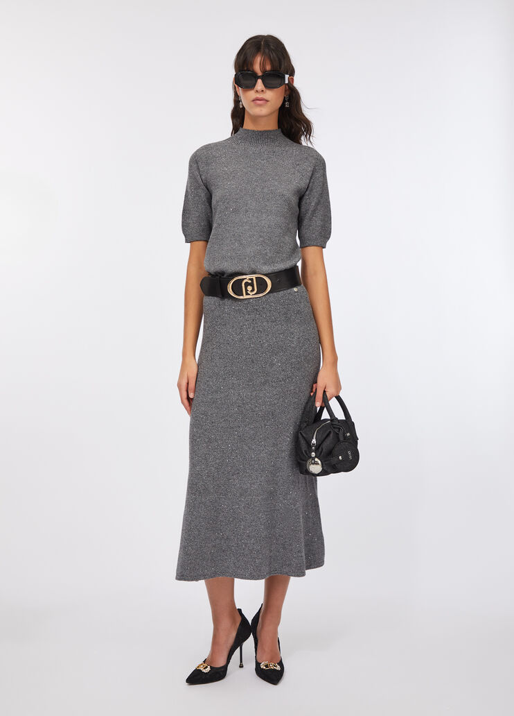 Top with micro-sequins grey Liu Jo - large image number 5