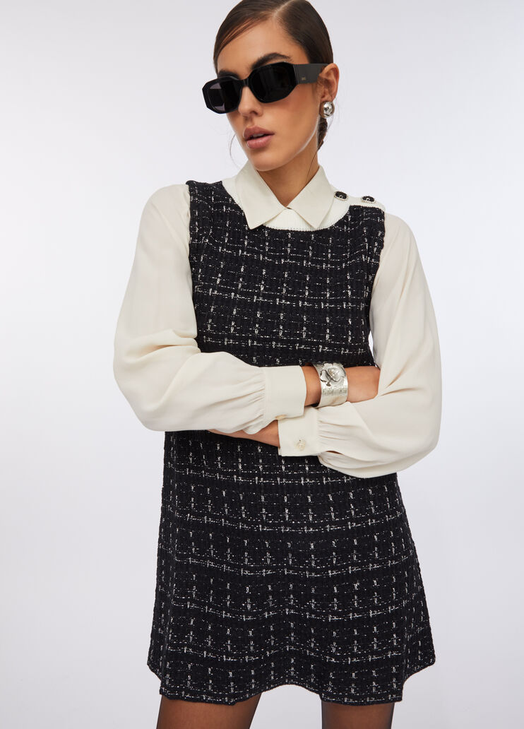 Short wool-blend dress black Liu Jo - large image number 2 Short wool-blend dress black Liu Jo - large image number 2