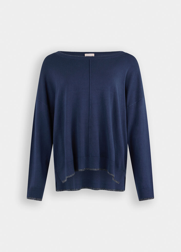 Pull en Lurex® bleu marine Liu Jo - large image number 6