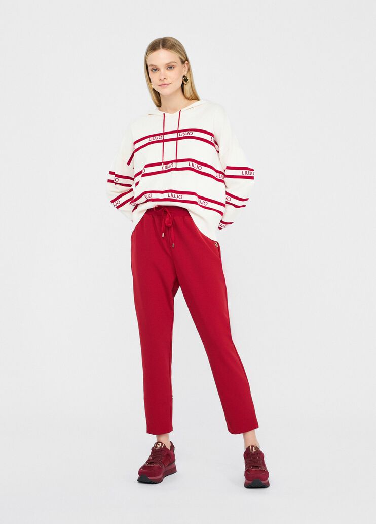 Knit sweatshirt white Liu Jo - large image number 5 Knit sweatshirt white Liu Jo - large image number 5