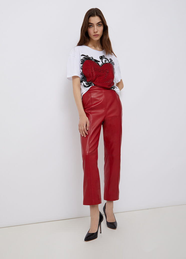 Hose aus Echtleder Scharlachrot Liu Jo - large image number 3