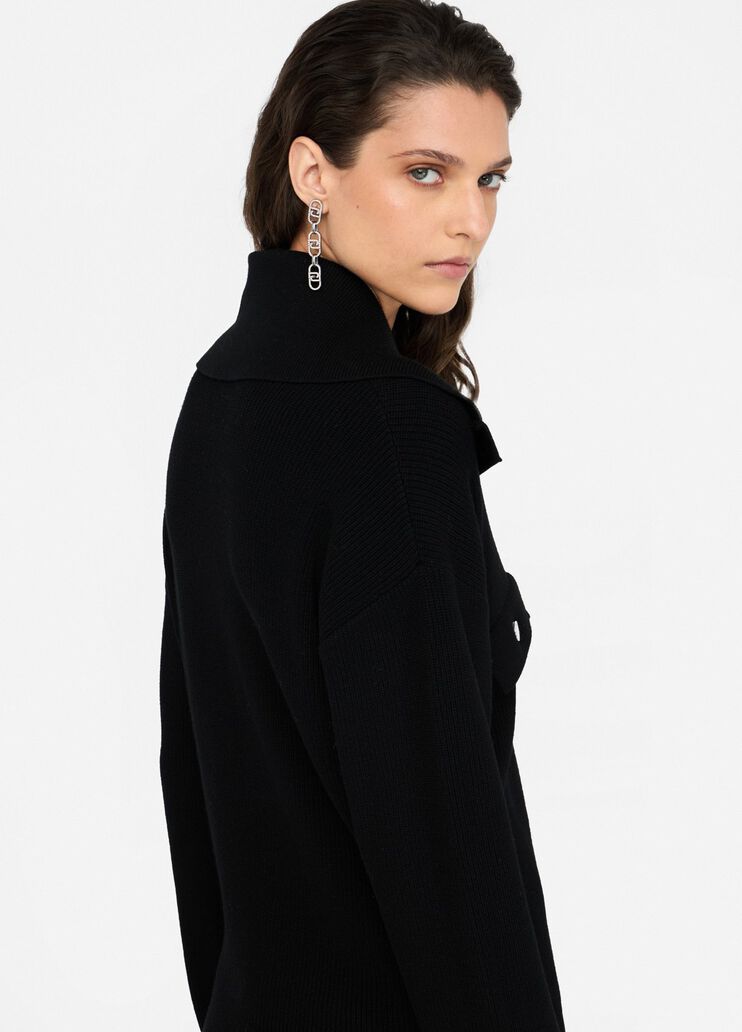 Jersey con cuello de gran tamaño negro Liu Jo - large image number 4