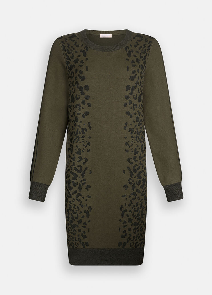 Animal-design knit dress olive green Liu Jo - large image number 6 Animal-design knit dress olive green Liu Jo - large image number 6