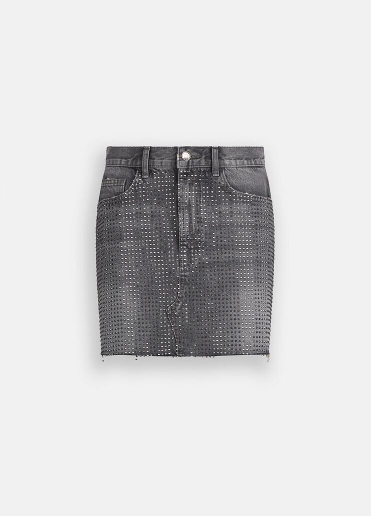 Minijupe en toile denim avec clous denim gris Liu Jo - large image number 6