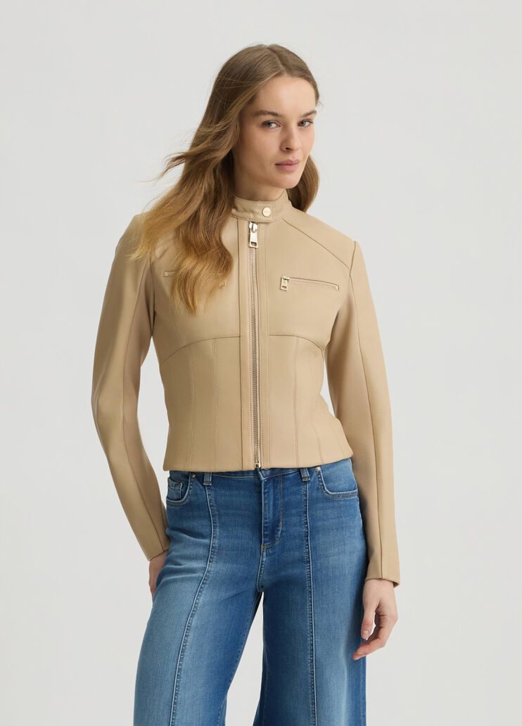 Natural beige leather biker jacket  beige Liu Jo - medium Natural beige leather biker jacket  beige Liu Jo - medium
