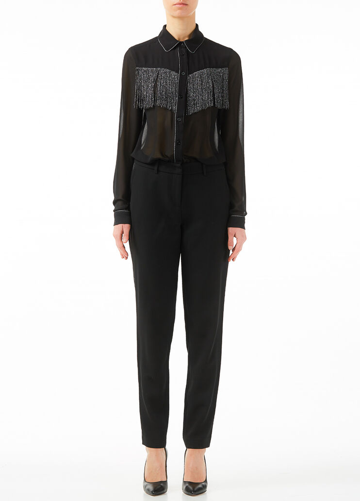 Smart jumpsuit with fringes Black Liu Jo - large image number 0 Smart jumpsuit with fringes Black Liu Jo - large image number 0