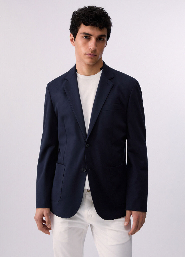 Blazer en jersey bleu fonc&eacute; Liu Jo - medium