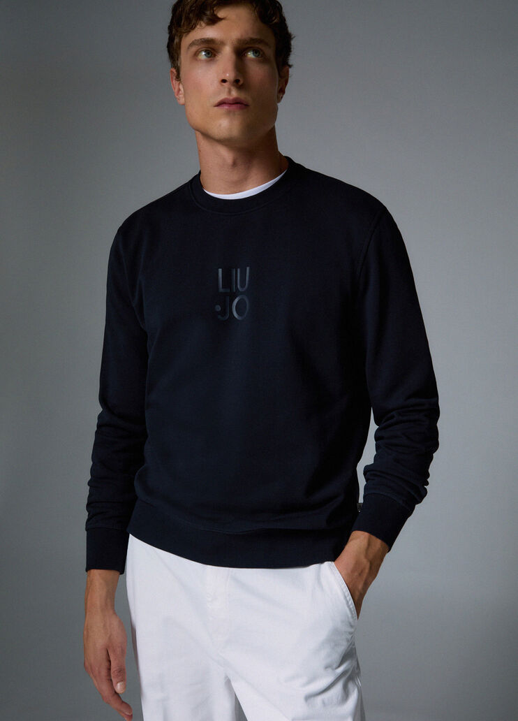 Sweatshirt with Logo dark blue Liu Jo - medium