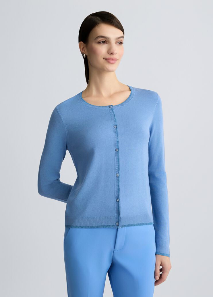 Cardigan with jewel buttons bright blue Liu Jo - large image number 0 Cardigan with jewel buttons bright blue Liu Jo - large image number 0