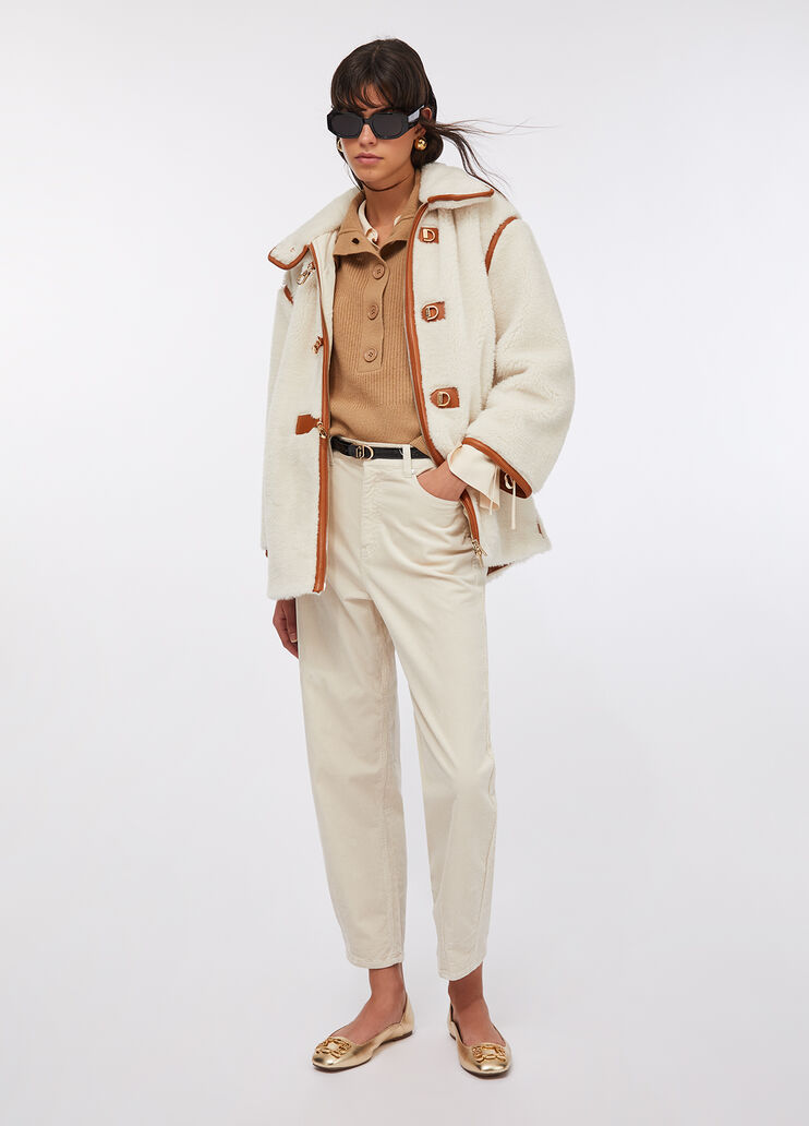 Chaqueta de tejido de peluche beige claro Liu Jo - medium