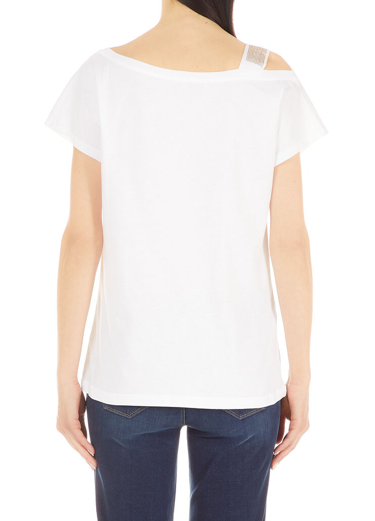 T-shirt with gemstones Optic White Liu Jo - large image number 1 T-shirt with gemstones Optic White Liu Jo - large image number 1