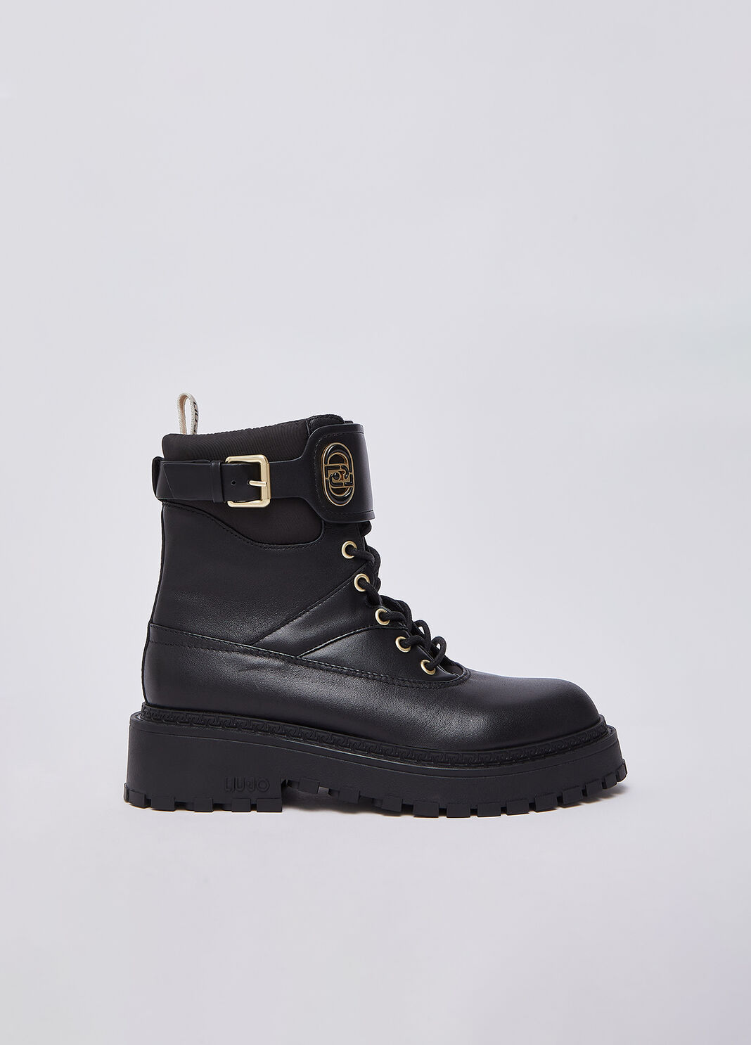 Schn&uuml;rboots aus Leder und Nylon Schwarz Liu Jo - large image number 0