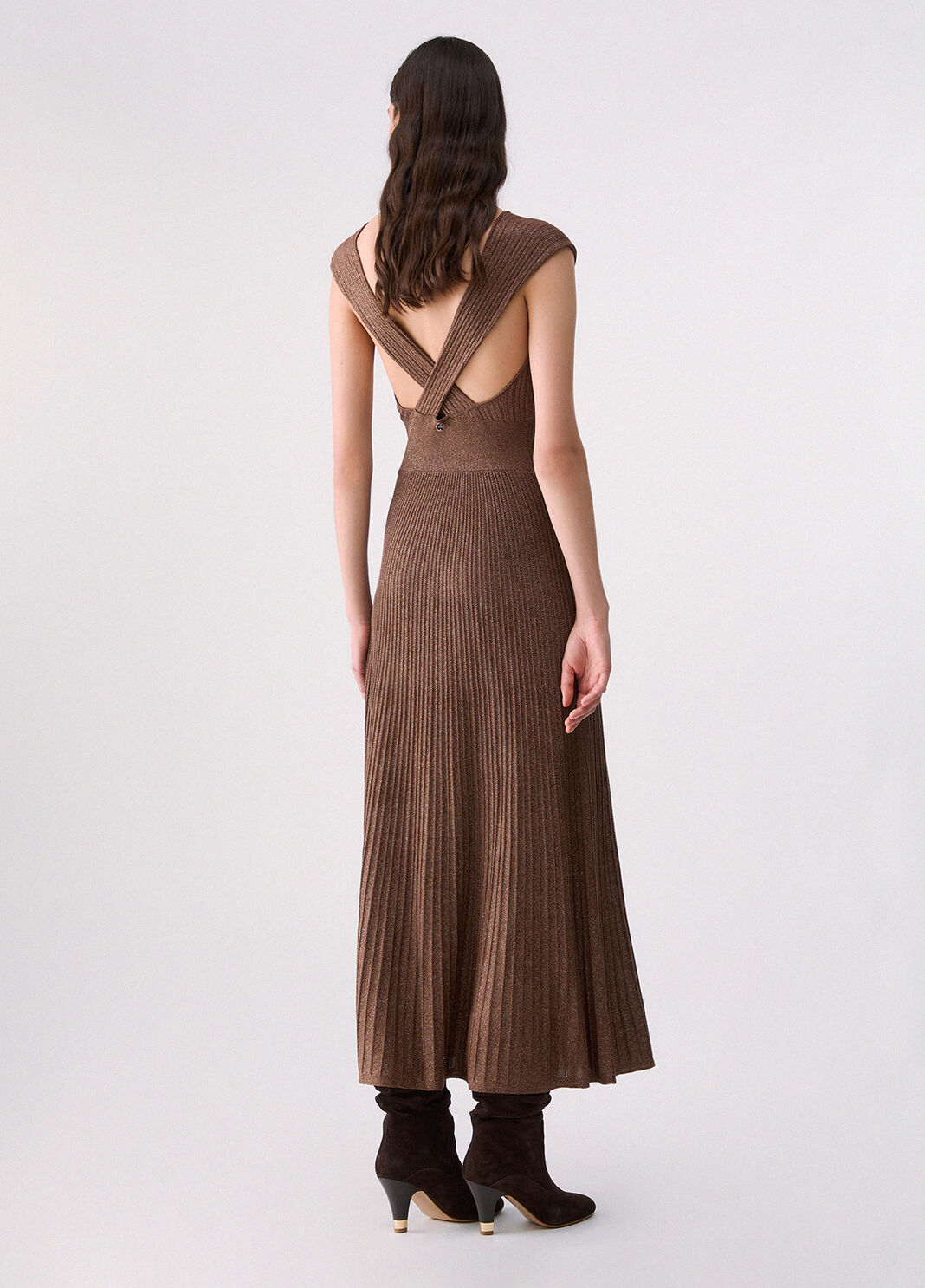 Long lurex dress brown Liu Jo - large image number 1