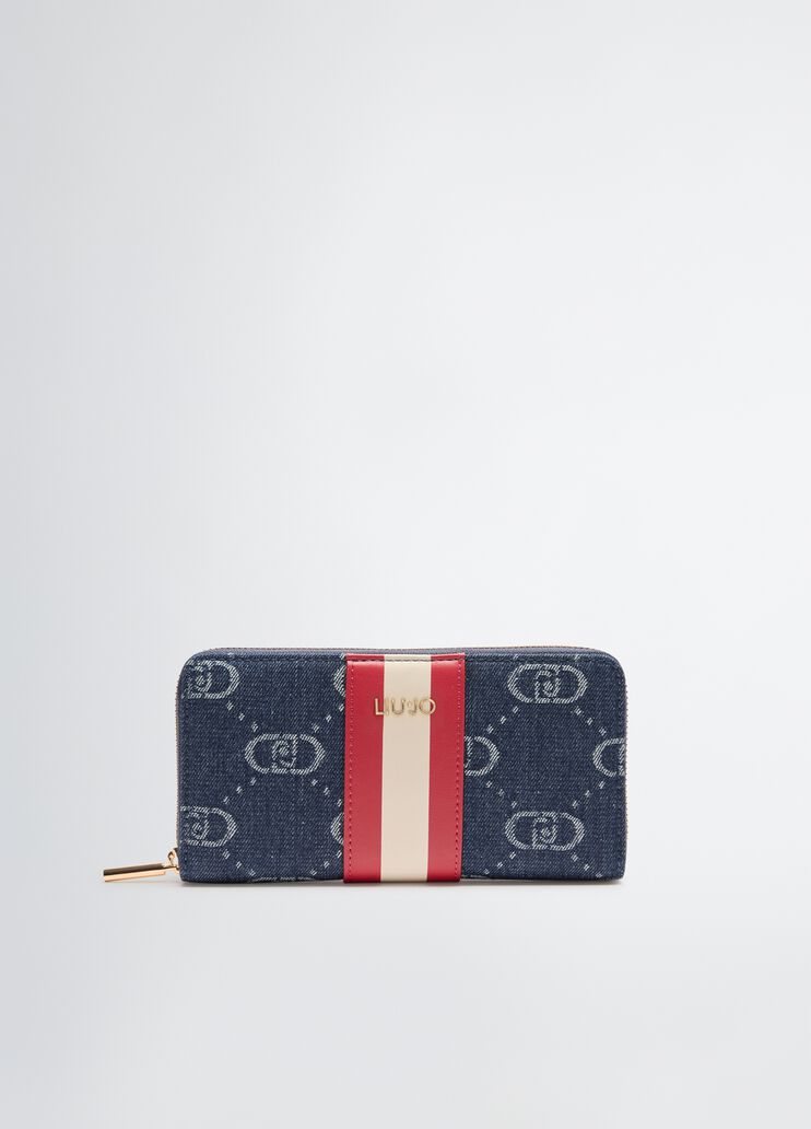 Jacquard zip-around wallet dark denim Liu Jo - medium Jacquard zip-around wallet dark denim Liu Jo - medium