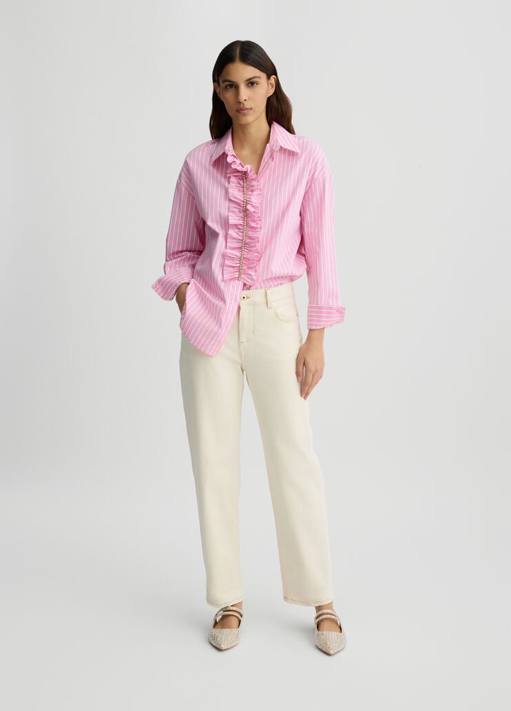 Boyfriend-Jeans mit niedrigem Bund Ecru Liu Jo - medium