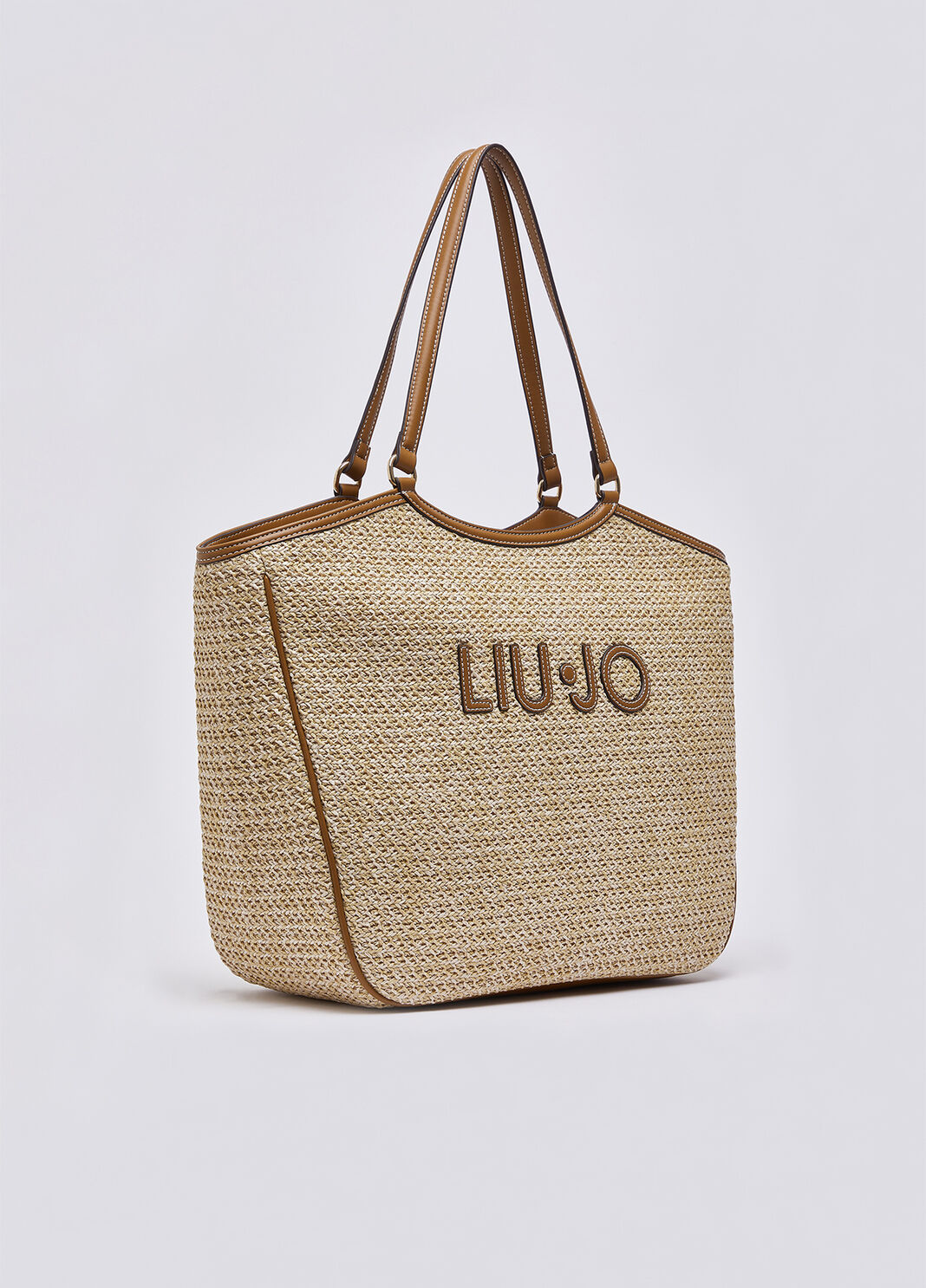 Borsa tote grande in rafia beige Liu Jo - large image number 2