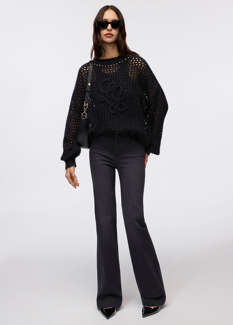 High-rise flared jeans black denim Liu Jo - medium