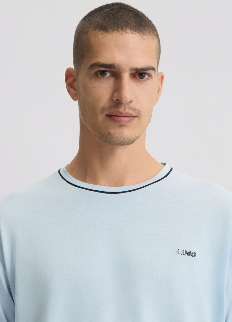 Light blue cotton T-shirt light blue Liu Jo - large image number 2 Light blue cotton T-shirt light blue Liu Jo - large image number 2
