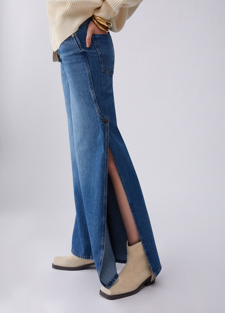 Flared jeans with side slits dark blue denim Liu Jo - medium