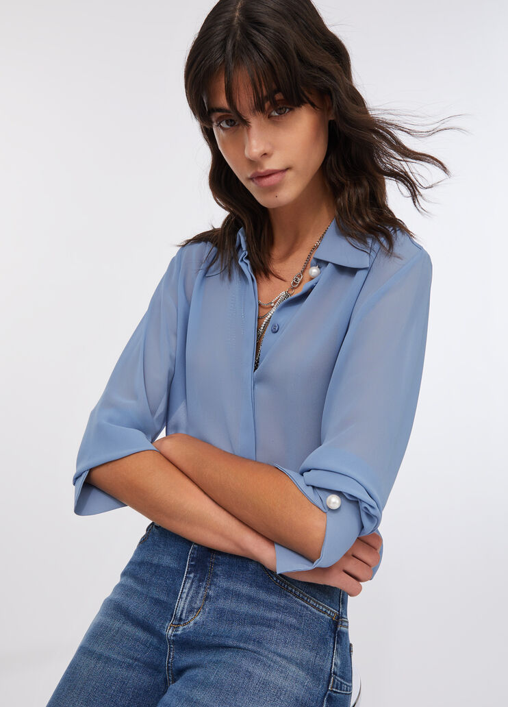 Shirt with beads light blue Liu Jo - medium