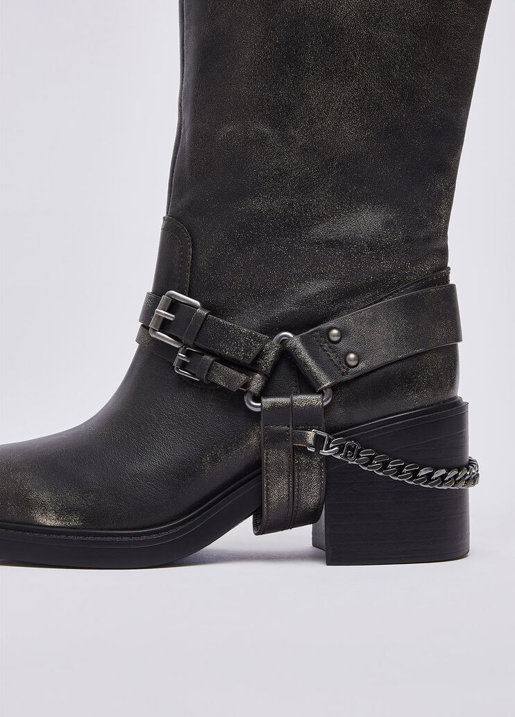 High boots in brushed leather black Liu Jo - medium