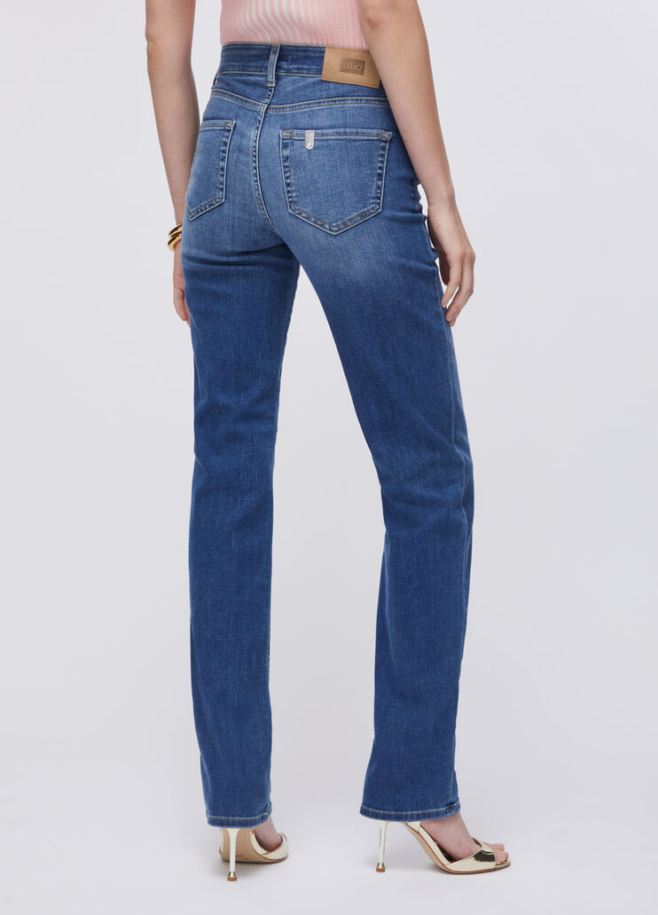 High-rise straight-leg jeans dark blue denim Liu Jo - large image number 1