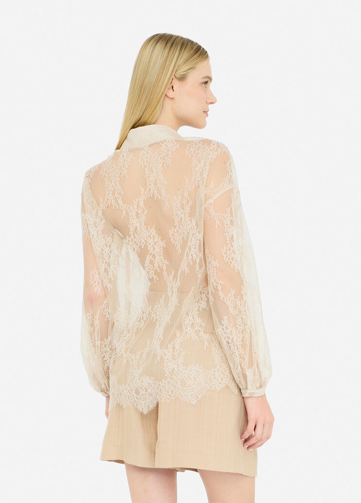 Camicia in pizzo beige Liu Jo - large image number 1 Camicia in pizzo beige Liu Jo - large image number 1