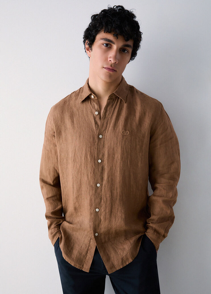 100% linen shirt cognac Liu Jo - medium