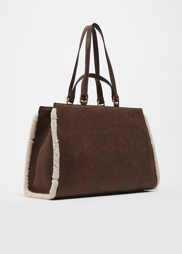 Großer Shopper in Schaffelloptik braun Liu Jo - medium Großer Shopper in Schaffelloptik braun Liu Jo - medium